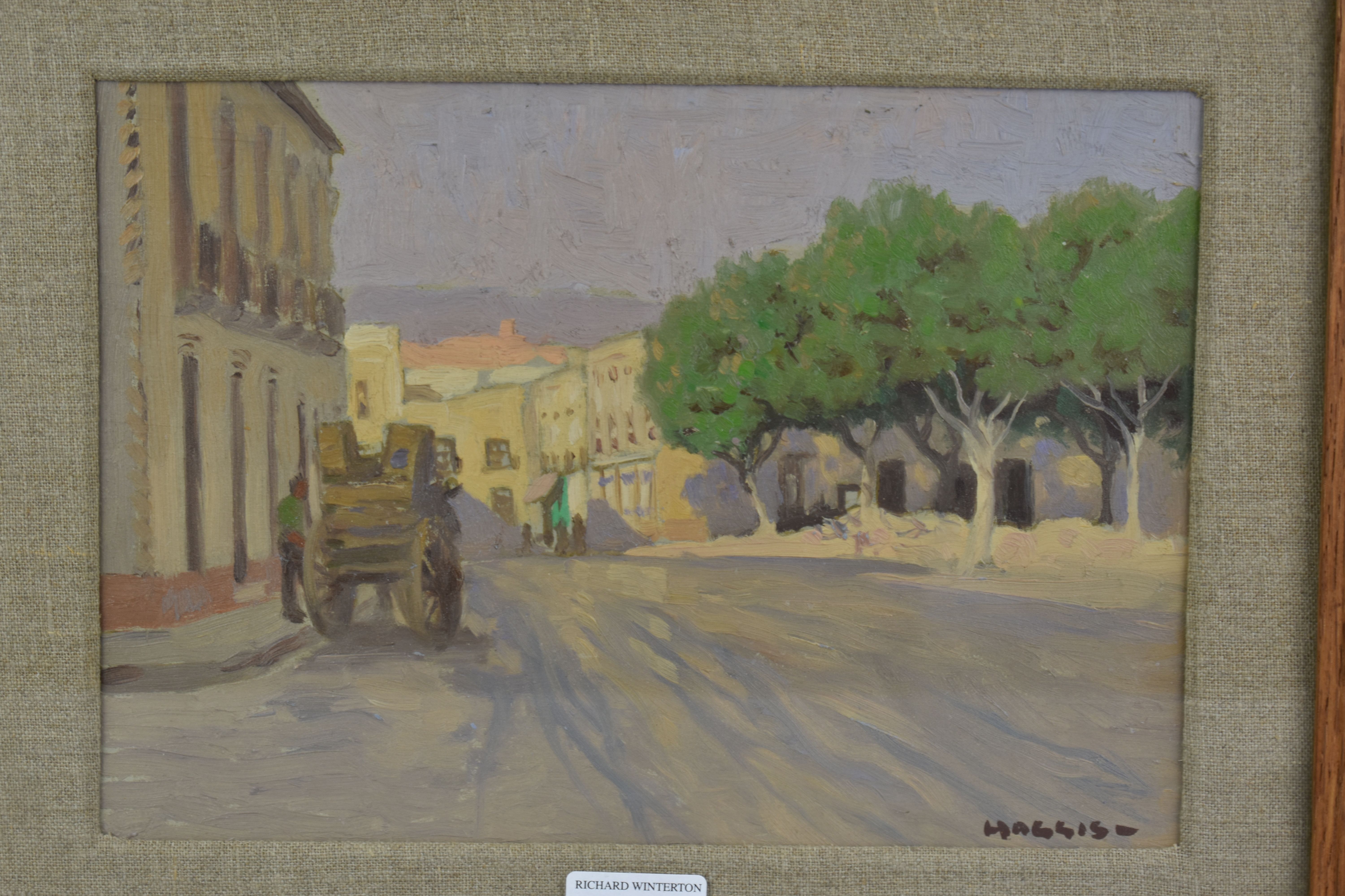 JOHN ALFRED HAGGIS (1897-1968) 'STREET IN ALMERIA', a view down a Spanish village street in 1957, - Image 2 of 3