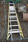 A CATWALK BLUE AND YELLOW ALUMINIUM STEP LADDER, and a single aluminium step ladder (2)