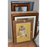 A SMALL QUANTITY OF PAINTINGS AND PRINTS ETC, to include an unsigned painting of a female figure