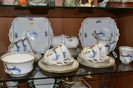 A SHELLEY 'VERSAILLE' PATTERN THIRTY FOUR PIECE TEA SET, pattern no. 11426, comprising two bread and