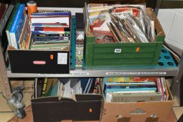 FOUR BOXES & LOOSE of Books, Ephemera and Records, to include a 70th Anniversary Edition of The