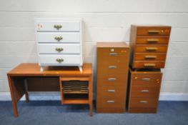 FOUR VARIOUS CHEST OF DRAWERS of various sizes largest width 46cm x depth 38cm x height 107cm, along