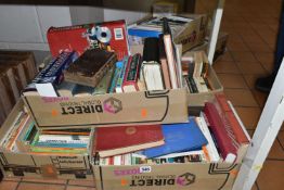 SIX BOXES OF BOOKS containing approximately 200 miscellaneous titles in hardback and paperback