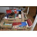 SIX BOXES OF BOOKS containing approximately 200 miscellaneous titles in hardback and paperback