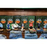 NINE BOXED ROBERT HARROP CAMBERWICK GREEN FIGURES, comprising CG48 Dutch Organ Dancers, CG61 Windy