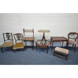 A SELECTION OF OCCASIONAL FURNITURE, to include two Edwardian nursing chairs, a Victorian chair,