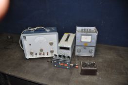 FIVE ITEMS OF VINTAGE TEST EQUIPMENT comprising of a Marconi AF power meter, an Isotec IPS-1820D