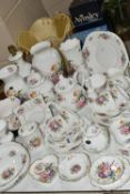A LARGE QUANTITY OF AYNSLEY 'HOWARD SPRAYS' PATTERN TEAWARE, LAMPS AND VASES, to include a boxed