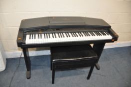 A YAMAHA CLAVINOVA CVP-20 ELECTRIC PIANO on stand with piano stool (PAT pass and all function and