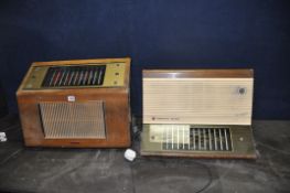 A VINTAGE PYE TABLE MODEL PE80 VALVE RADIO (audio noise but not tuning) and a PE60 (not powering up)