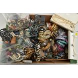 A BOX OF COSTUME JEWELLERY, large quantity of costume jewellery, such as bangles, bracelets,
