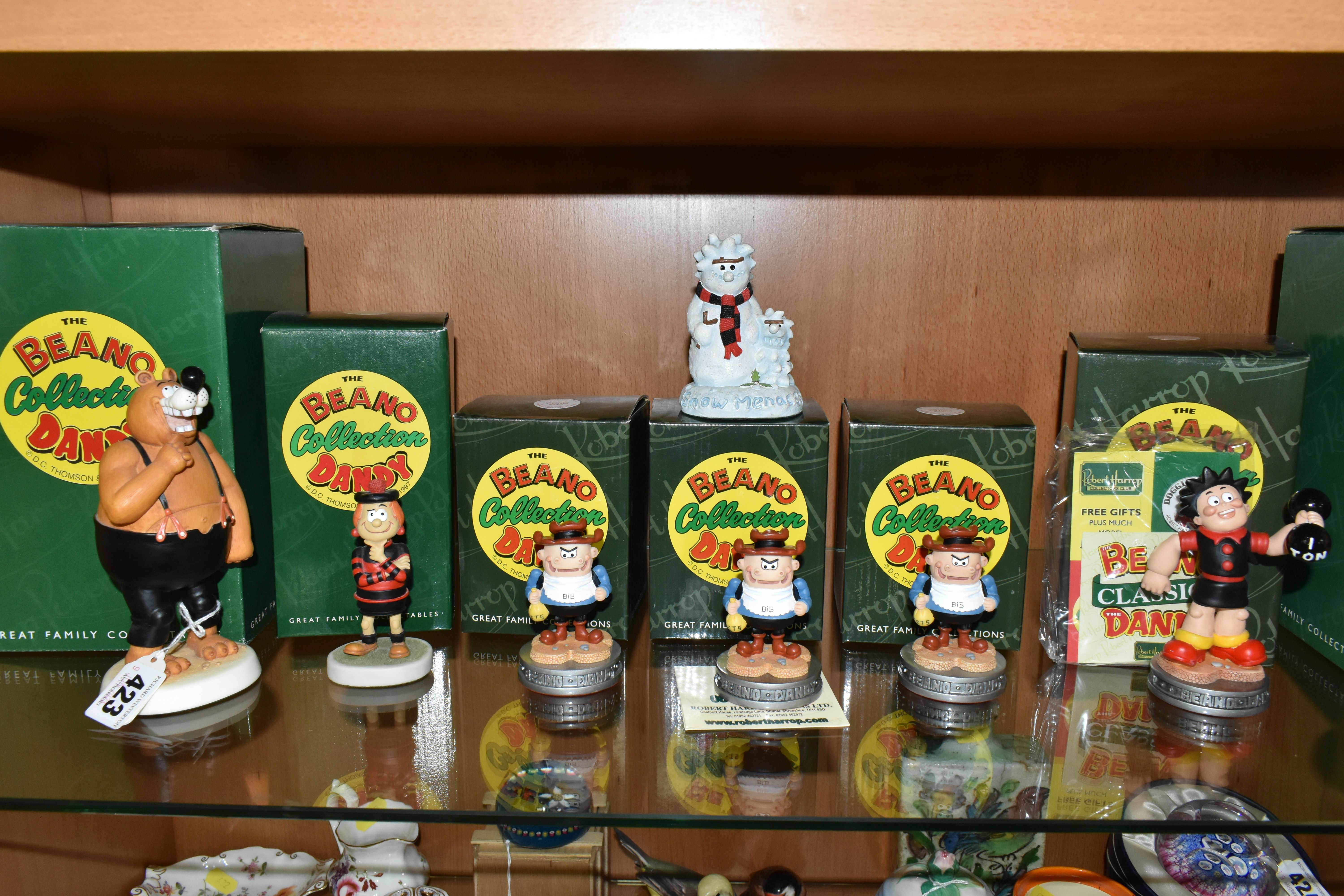 A GROUP OF ROBERT HARROP BOXED BEANO AND DANDY COLLECTION FIGURES, comprising BD21 'Pa Bear',