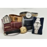 FIVE GENTS WRISTWATCHES, to include a 1970s Seiko 5 Automatic, 21 jewels, fitted with a bracelet and