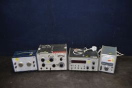 FOUR ITEMS OF TEST EQUIPMENT BY ADVANCE ELECTRONICS comprising of type 77C Millivoltmeter, a TC12