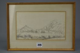 CIRCLE OF JOSEPH FARRINGTON (1747-1821) 'SOUTH VIEW OF ILFRACOMBE HARBOUR', an unsigned pencil