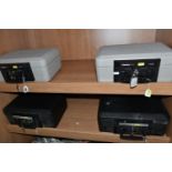 FOUR SENTRY SAFE BOXES, model 1100 fireproof safety boxes for important documents, all with keys (4)