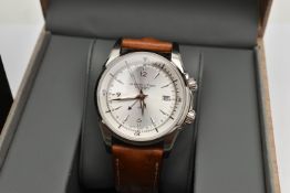 A 'HAMILTON JAZZMASTER TRAVELER GMT' WRIST WATCH, automatic movement round dial signed 'Hamilton'