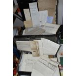 INDENTURES, A large collection of several hundred Legal Documents in two metal deed boxes dating