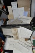 INDENTURES, A large collection of several hundred Legal Documents in two metal deed boxes dating