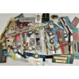 AN BOX OF 'SWATCH' WRISTWATCHES, assorted watches, some unworn and in original packaging, a