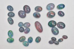 AN ASSORTMENT OF LOOSE OPAL TRIPLETS, thirty oval triplets, varying in size (condition