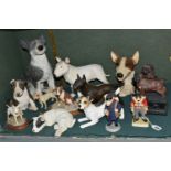 A GROUP OF DOG ORNAMENTS, fourteen pieces to include Robert Harrop Doggie People 'Bull Terrier