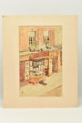 FRANCIS EDWARD JAMES (1849-1920) SHOP FRONT STUDY, a view of a bookseller and stationery shop,