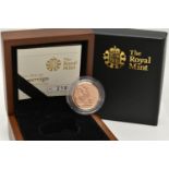 A ROYAL MINT BOXED WITH CERTIFICATE GOLD PROOF SOVEREIGN 2010