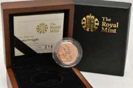 A ROYAL MINT BOXED WITH CERTIFICATE GOLD PROOF SOVEREIGN 2010