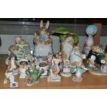 A COLLECTION OF BEATRIX POTTER AND SIMILAR ANIMAL FIGURES, to include three Border Fine Arts