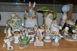 A COLLECTION OF BEATRIX POTTER AND SIMILAR ANIMAL FIGURES, to include three Border Fine Arts