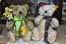 TWO UNBOXED STEIFF FOR DANBURY MINT MOHAIR TEDDY BEARS, Four Seasons Bears series 'Dylan' (