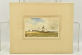 EDMUND MORRISON WIMPERIS (1835-1900) LANDSCAPE WITH WINDMILL AND FARM BUILDINGS, initialled bottom
