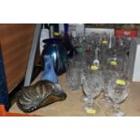 CUT AND DECORATIVE GLASS WARES ETC, to include an Alum Bay Glass vase with iridescent finish,