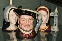 THREE LARGE ROYAL DOULTON CHARACTER JUGS, comprising Henry VIII D6642, Catherine of Aragon D6643,