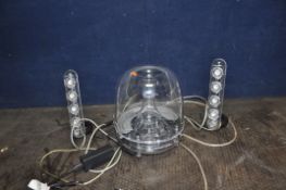A HARMAN KARDON SOUNDSTICK 3 SPEAKER SYSTEM with sub and two speakers (PAT pass and working) (