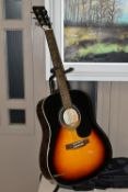 AN SX GUITARS MD160/VS ACOUSTIC GUITAR with Tobacco sunburst finish along with a soft case (1)