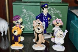 A BOXED LIMITED EDITION SET OF SEVEN BESWICK 'TOP CAT' CHARACTER FIGURES, comprising Officer Dibble,