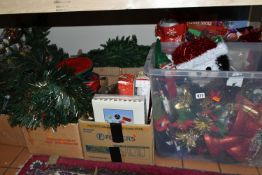 SEVEN BOXES OF CHRISTMAS DECORATIONS, to include freestanding Christmas decorations, small trees,