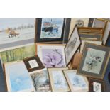 A SMALL QUANTITY OF PAINTINGS AND PRINTS ETC, to include a Trevor Boult watercolour depicting a