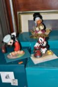THREE BOXED WALT DISNEY CLASSICS COLLECTION FIGURES AND A PRINT, comprising 'Canine Caddy' (What a