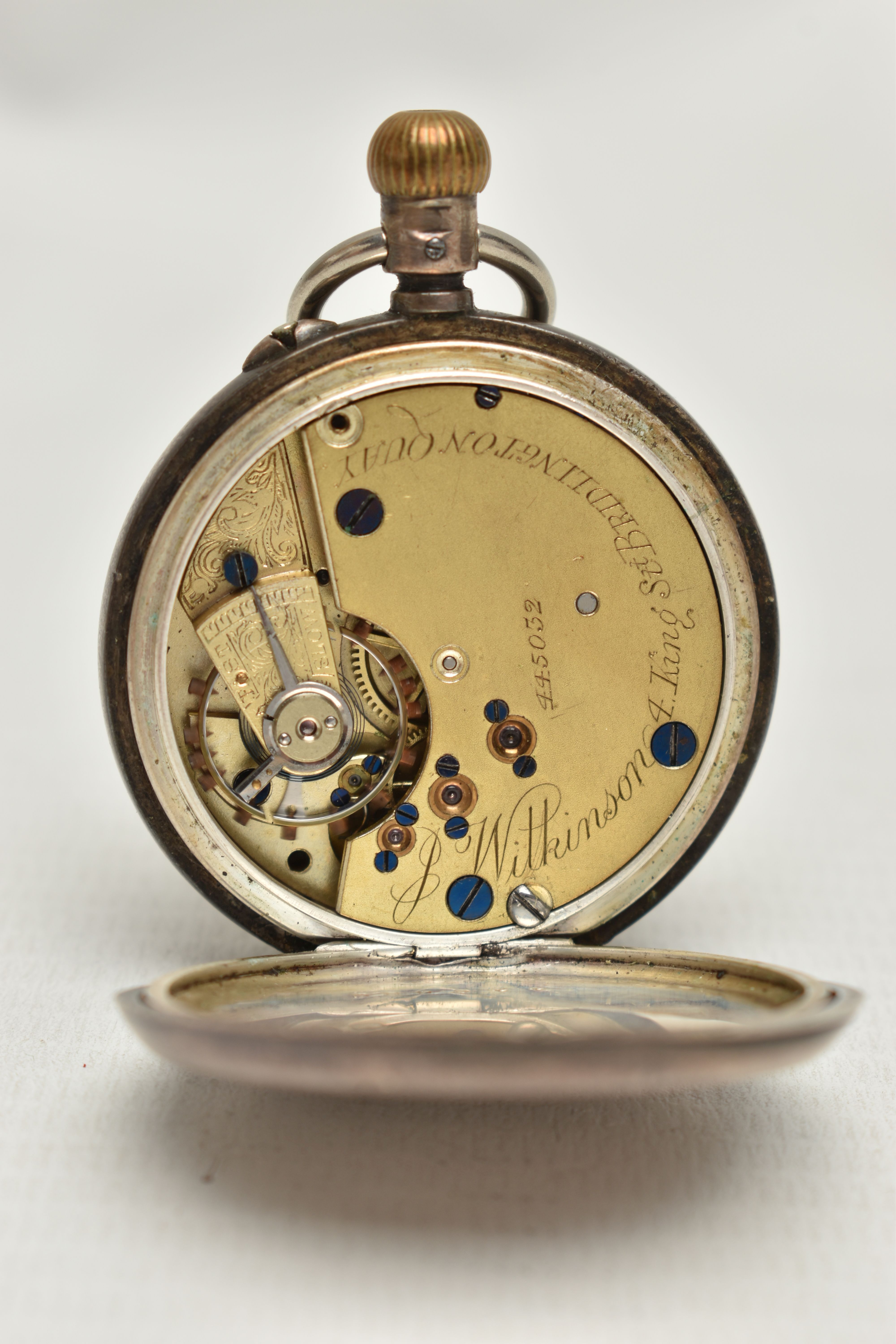 A LATE VICTORIAN SILVER OPEN FACE POCKET WATCH, manual wind, round white dial, Roman numerals, - Image 4 of 4