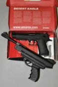 A BOXED UNTESTED CO2.177'' DESERT EAGLE SEMI AUTO PISTOL, made in Germany by Umarex, serial number