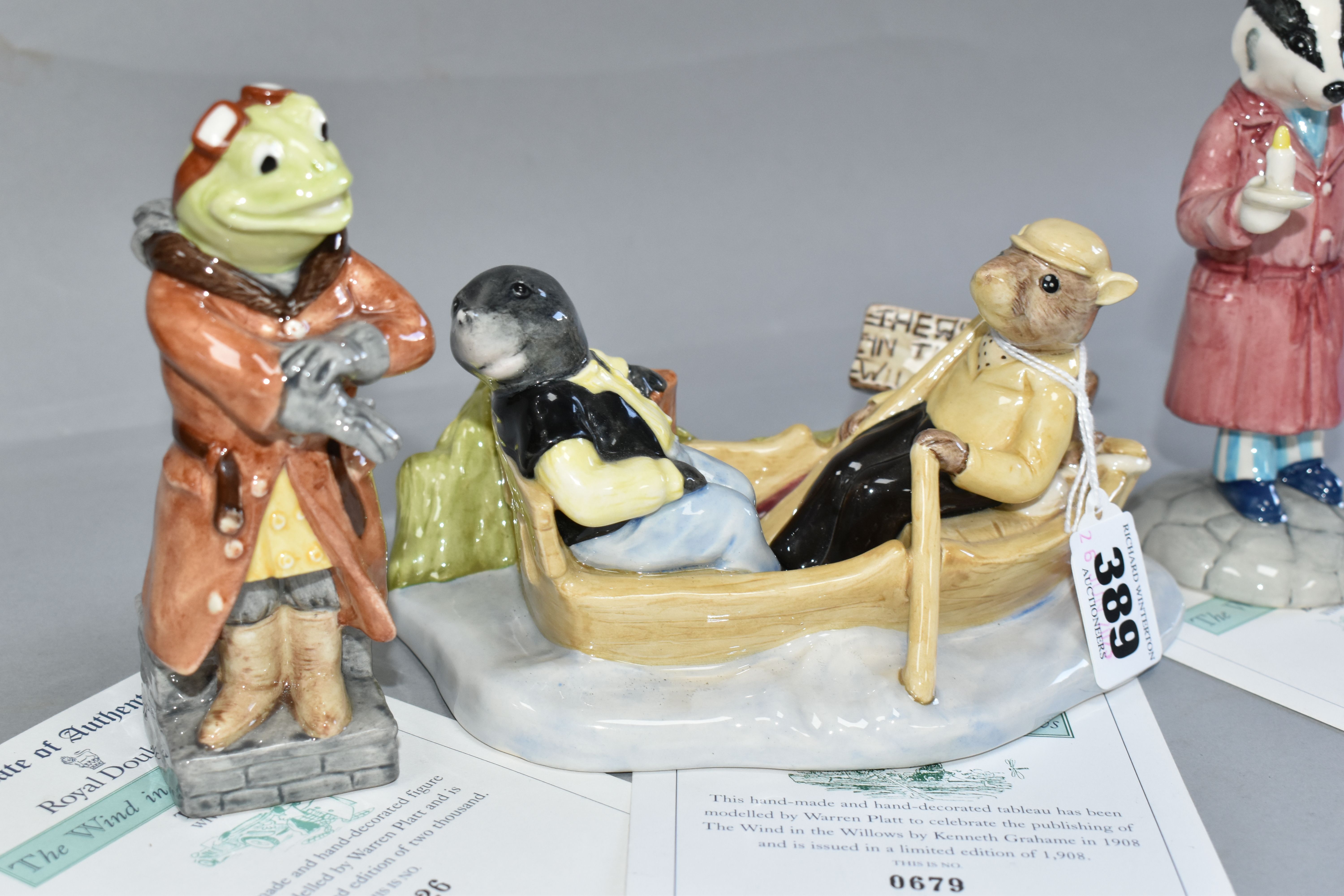 THREE ROYAL DOULTON BESWICK WARE 'THE WIND IN THE WILLOWS' LIMITED EDITION FIGURES, comprising 'On - Image 3 of 6