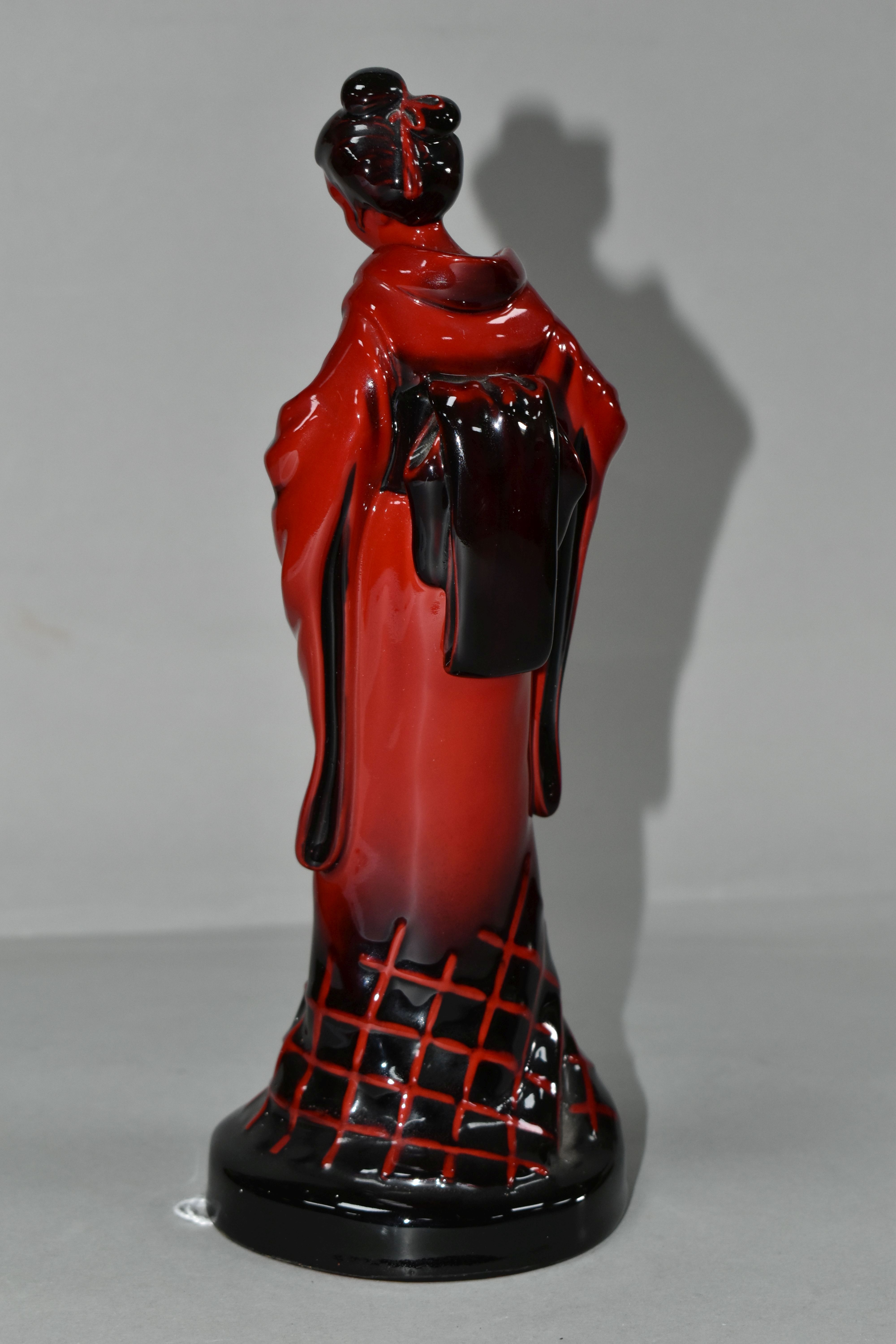 A ROYAL DOULTON FLAMBÉ 'THE GEISHA' FIGURINE, HN3229, made exclusively for the Collectors Club, - Image 4 of 5