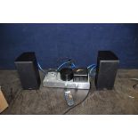 A FATMAN iTUBE RED-1 VALVE AMPLIFIER/iPOD DOCKING STATION with a pair of Fatman iRED speakers and