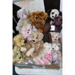 A BOX OF COLLECTORS TEDDY BEARS ETC, to include bears by Maddie Janes, Jackie Eeles, Magic Bears,