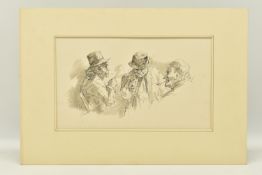 JOHN JOSEPH BARKER OF BATH (1825-1904) THREE MEN IN CONVERSATION, two of the older men are smoking