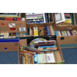 SIX BOXES OF BOOKS, approximately one hundred and fifty titles to include fiction, cookery, history,