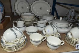 A FORTY SIX PIECE ROYAL DOULTON ALBANY H5121 DINNER SERVICE, comprising two tureens, a meat plate, a
